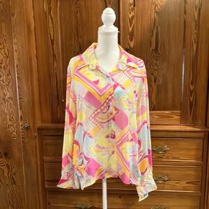 NWT SeaSuns pastel print top XL